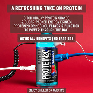 Protein2O 15G Whey Protein Infused Water plus Energy, Cherry Lemonade, 16.9 Oz Bottle (Pack of 12)