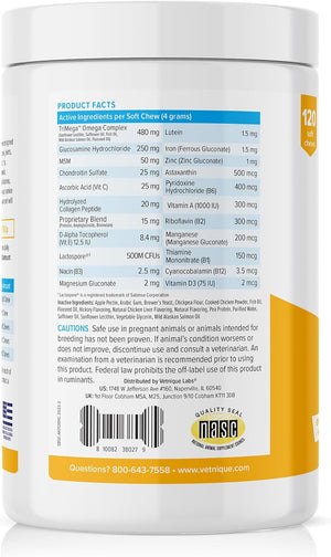 Vetnique Seniorbliss Senior Dog Joint Supplement with Glucosamine and Chondroitin for Dogs Joint Support and Healthy Cartilage Development - for Small & Large Breeds (Hip & Joint Chew, 30Ct)