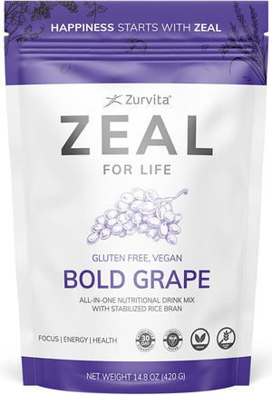 Zurvita Zeal for Life 30-Day Wellness Bag, 420 Grams, Wild Berry (Guarana Free)