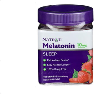 Natrol Melatonin 10 Mg Gummies Strawberry - 90 Ct, Pack of 3