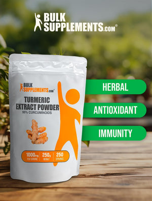 Bulksupplements.Com Turmeric Extract Powder - from Turmeric Root, Curcumin Supplements 1000Mg, Turmeric Curcumin Powder - Gluten Free, 1000Mg per Serving, 1Kg (2.2 Lbs) (Pack of 1)