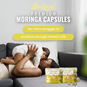 Go-Lacta® 100% Organic Moringa Capsules for Breastfeeding Moms - 30 Capsules - Pure Premium Postnatal Vitamins - Breastfeeding Supplements to Increase Milk Supply - Postpartum Vitamins for Women