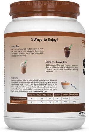 Pescience Select Cafe Protein, Caramel Macchiato, 20 Servings, Coffee Flavored Whey and Casein Blend