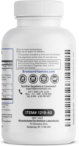 Men'S Probiotic 50 Billion CFU plus Prebiotic with Ashwagandha, Fenugreek & Zinc, Supports Healthy Digestion & Immune Function Non-Gmo, 60 Vegetarian Capsules