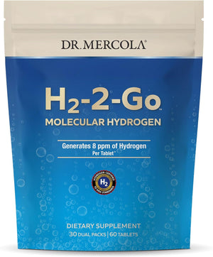 H2-2-Go Molecular Hydrogen, 60 Servings (60 Tablets), 8 Ppm of Hydrogen per Tablet, Dietary Supplement, Supports Circulatory Health