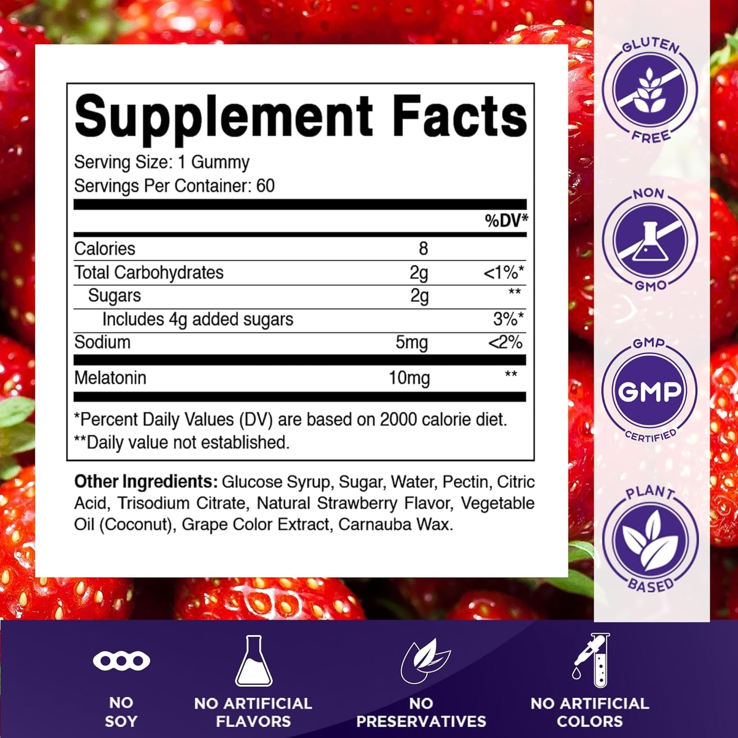 Vitamatic Melatonin 10 Mg Vegetarian Gummies – Non-Habit Forming – 60 Gummies per Bottle – 2-Pack (Total 120 Vegan Gummies)