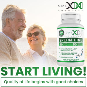 GENEX Spermidine Supplement (60 Vegan Capsules)-10Mg of Spermidine from Wheat Germ Extract, Autophagy Supplement for Healthy Aging & Cell Renewal, Non-Gmo, Gluten-Free