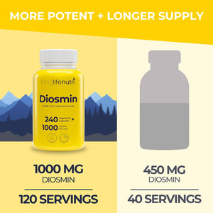 Diosmin 1000Mg Advanced Formula - 240 Capsules for Circulatory Health Support, 4-Month Supply, Non-Gmo, Made in USA - Daily Wellness Supplement
