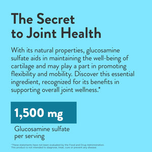 Glucosamine Sulfate Joint Support Supplement, Joint Health Supplement for Mobility and Flexibility | Joint Supplement for Women and Men | Glucosamina 1500Mg | 180 Tablets