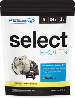 Pescience Select Low Carb Protein Powder, Cookies and Cream, 5 Serving, Keto Friendly and Gluten Free