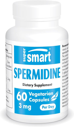 Supersmart - Spermidine 3Mg per Day - Rice Starch Extract Supplement | Non-Gmo & Gluten Free - 60 Vegetarian Capsules