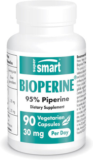 '- Bioperine 30Mg per Day (95% Piperine) - Black Pepper Extract - Curcumin & Nutrients Absorption Enhancer - Digestive Enzymes Support | Non-Gmo & Gluten Free - 90 Vegetarian Capsules