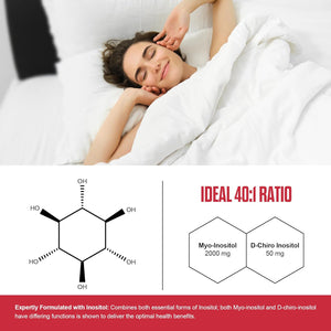 Inositol Gummies, Inositol Supplement with Myo-Inositol & D-Chiro Inositol + Vitamin D3, Ideal 40:1 Ratio, with Magnesium Glycinate 400Mg, Supports Regular Cycle for Women, Vegan, 60 Gummies