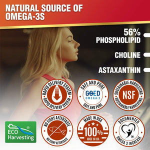 LABO Nutrition Perfect Krill EX, the Purest Ultra Strength Antarctic Krill Oil, Highest Phospholipids (>56%) with Choline & Astaxanthin, Omega 3, Heart & Joint Support, 100% Made in USA, 2X 60Softgels