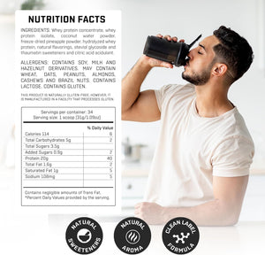 DUX NUTRITION - Fresh Whey Pineapple & Coconut - 20G of Protein per Serving - Amino Acids, Brazilian Fruits and Nuts, Pre and Post-Workout - 31.7Oz