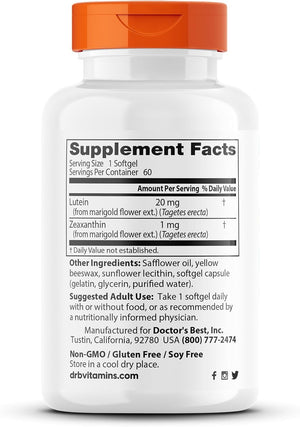 Lutein with Gluten Free, Vision Support, 60 Softgels