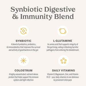 Nouri Staywell Lemonade Synbiotic Digestive + Immunity Blend, Prebiotics and Probiotics, Powder Stick Pack for Digestive and Immune Health, 0 Calories, 0 Sugar - 14-Count (Lemonade)