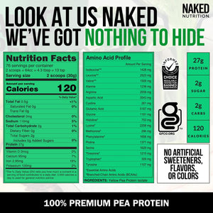 NAKED Pea - 5LB 100% Pea Protein Powder from North American Farms - Unflavored Vegan Pea Protein Isolate - Plant Protein Powder, Easy to Digest - 76 Servings