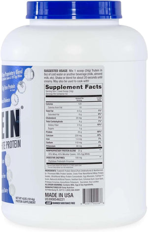 Body Nutrition Trutein High Protein Powder: 45% Whey, 45% Casein, 10% Egg White, Gluten-Free, Low Sodium, Grass Fed Whey Protein Powder, Gym Supplement & Breakfast Shake, Red Velvet Cake, 34G Sample