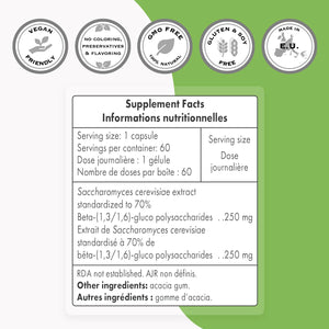 '- Beta 1.3/1.6 Glucan 250 Mg - Immune System Booster - Powerful Immunostimulant - Clinically Proven Properties | Non-Gmo & Gluten Free - 60 Vegetarian Capsules
