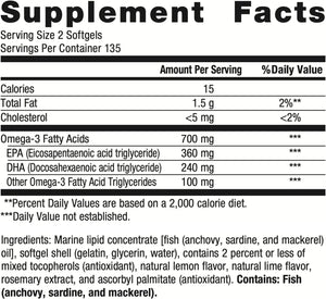 Omegagenics EPA-DHA 300Mg - Daily Omega 3 Fish Oil Supplement to Support Cardiovascular, Musculoskeletal and Immune System Health - 270 Softgels
