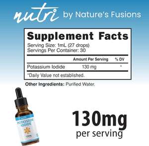 (2 Pack) Nutri Potassium Iodide Liquid Drops 130 Mg - Alternative to Potassium Iodide Pills - Potassium Iodine Tablets 130 Mg - YODO Naciente Ki Pills (2 Oz)