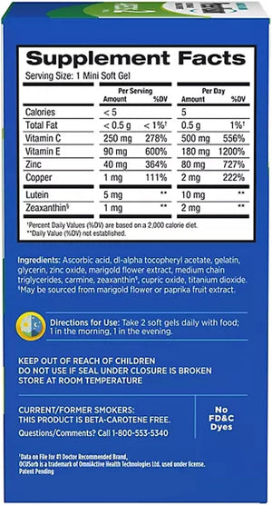 Preserve Vision AREDS 2 Formula Eye Vitamin & Mineral Supplement - 210 Count Mini Softgels | Lutein, Vitamin C, Zeaxanthin, Zinc & Vitamin E | B+L Preservevision