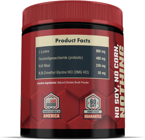 L-Lysine for Cats and Kittens - 900 Mg L Lysine Powder for Cats for Immunity & Respiratory Support - Cat Supplement with L-Lysine, Prebiotics, Krill, & DMG for Immune System, Eye Health & Sneezing