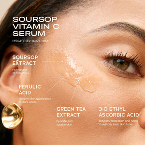 SWEET JULY SKIN Soursop Vitamin C Serum - Soursop, Ferulic Acid & Green Tea, Daily Face Serum for All Skin Types, Hydrating, Firming, Improves Dullness, Clean & Fragrance Free 1 Fl. Oz