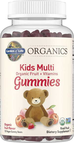 Garden of Life Organics Kids Gummy Vitamins Cherry 120 Count and Fruit 120 Count