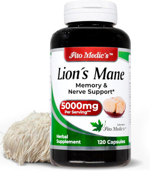 Lab | Lions Mane | 120 Capsules | Lions Mane Supplement | Lions Mane Supplement Capsules | Mushroom Supplement | Ultra High Absorption.