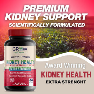 Grow Vitamin Premium Kidney Cleanse Supplement – Powerful Kidney Support Formula with Cranberry Extract Helps Support Healthy Kidneys & Urinary Tract Support– 60 Vegetarian Capsules