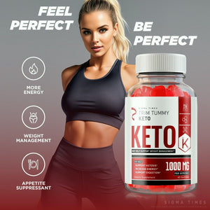 (3 Pack) Trim Tummy Keto Gummies to Suppress Appetite and Lose Belly Fat