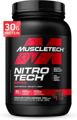 Protein Powder for Weight Loss | Nitro-Tech Ripped |Whey Protein Powder + Weight Loss Formula |Lose Weight |Weight Loss Protein Powder for Women & Men |Chocolate, 2 Lb(Package May Vary)