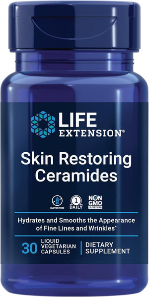 Life Extension Skin Restoring Ceramides, 50 Veg Capsules - Vegan Phytoceramide Supplement