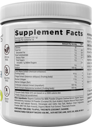 – Mushroom Breakthrough - Salted Caramel - Nootropic Supplement Blended Powder of Mushroom, Collagen & Superfoods: Lion’S Mane, Chaga, Reishi (15 Servings)