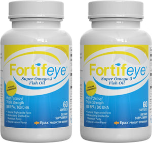 Super Omega-3 Fish Oil | 1600 Mg Omega 3 | with EPA and DHA | Natural Lemon Flavor 60 Servings