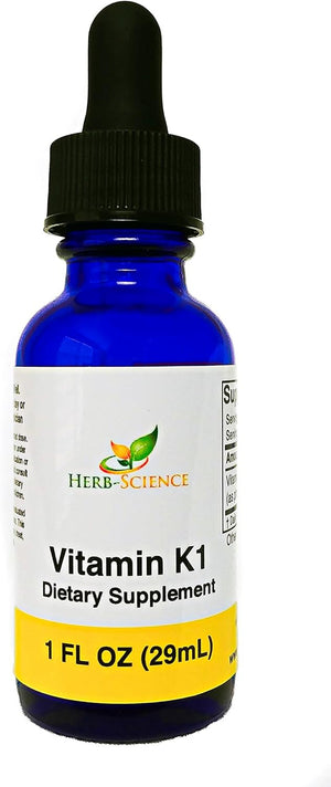 Vitamin K1 Drops - Pure Cold-Processed VIT K1 & Safflower Oil Supplement - Supports Blood, Bone, Skin Health - Drops for Oral & External Use - No Alcohol, Vegan, 1 Fl Oz, 36 Servings