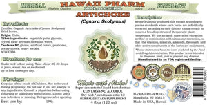 Hawaii Pharm Artichoke Alcohol-Free Liquid Extract, Organic Artichoke (Cynara Scolymus) Dried Leaf Glycerite Natural Herbal Supplement 2X32 Oz Unfiltered