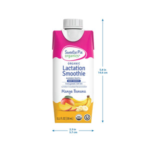 Lactation Smoothie, Mango Banana, Supports Breastmilk Production for Nursing and Pumping - No Artificial Sweeteners, Flavors or Dyes – 4 Pack