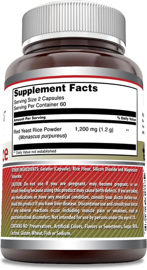 Amazing Formulas Red Yeast Rice 1200Mg per Serving 120 Capsules Supplement (Non-Gmo, Gluten Free)