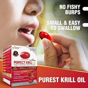 LABO Nutrition Perfect Krill EX, the Purest Ultra Strength Antarctic Krill Oil, Highest Phospholipids (>56%) with Choline & Astaxanthin, Omega 3, Heart & Joint Support, 100% Made in USA, 2X 60Softgels