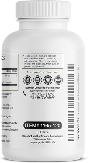Bronson Korean Panax Ginseng Supports Energy, Endurance & Vitality + Memory and Mental Performance, 120 Capsules