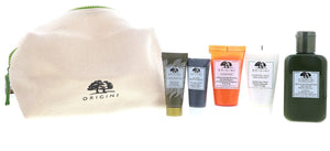 Origins Best Sellers Set for Women - 5 Pc 1Oz Checks Face Wash, 3.8Oz Lotion, 0.5Oz Clear Charcoal Face Mask,1.62Oz Serum, 1.69Oz Moisturizer