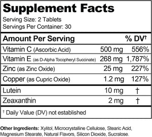 Visual Advantage® Macular Support Chewables – AREDS 2 Vitamins for Healthy Eyes – Great Tasting Tropical Flavored Chewable Tablets – 3 Month Supply (180)