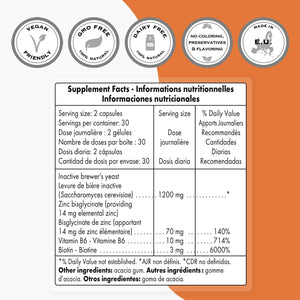'- Brewer'S Yeast Hair Boost (Advanced Formula) - with Saccharomyces Cerevisiae, Zinc, Biotin - Hair Supplement | Non-Gmo - 60 Vegetarian Capsules