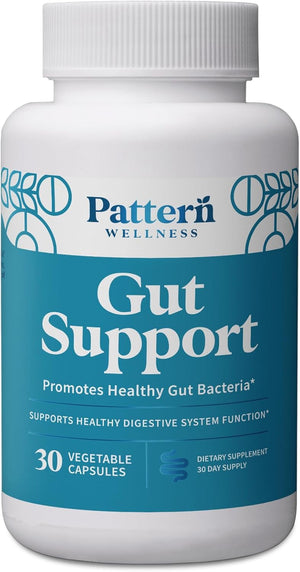 Pattern Wellness Gut Support Microbiome Complete Supplement - Gut Repair & Digestive Support - Whole Body Vegan Health - 3Rd Party Lab Tested - 30 Non-Gmo Capsules