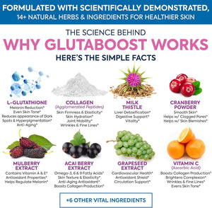 6970Mg Glutathione Powder for Skin Whitening Enhanced with Collagen & Vitamin C | Brightens Skin & Reduce Pigmentation | Anti-Aging Formula | Powerful Antioxidant | Supports Immune, Gut & Liver Health