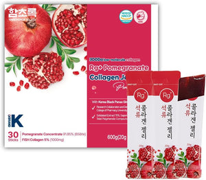 Hamchorok❤️Rg+ Anti-Aging Korean-Beauty Pomegranate Collagen Jelly 20G X60 Stick/ + Ginseng Concentrate + Vitamin C&E for Immune Support, Skin, Hair, Nail & Joint(60)