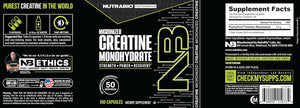 Nutrabio Micronized Creatine Monohydrate Capsules, Keto Friendly, Supports Muscle Energy, Strength, and Growth, 2500Mg, 150 Capsules